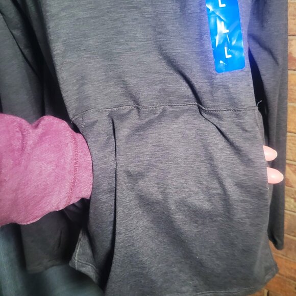 NWT Eddie Bauer Women's Active Long Sleeve Funnel Neck Top in Charcoal - Size L - Picture 10 of 11